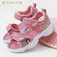 Children Girls Sandals Soft Princess Sandals Lightweight Shiny Printed Baby Shoes Comfortable Summer GirlsCartoon Cute Sandal