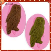 BUSH 2Pcs สีชมพูอมชมพู แม่พิมพ์ซิลิโคนนกฮูก 8.25.71.3ซม. ซิลิโคนทำจากซิลิโคน แม่พิมพ์ธีมสัตว์ แม่พิมพ์ซิลิโคนนกฮูก พุดดิ้ง