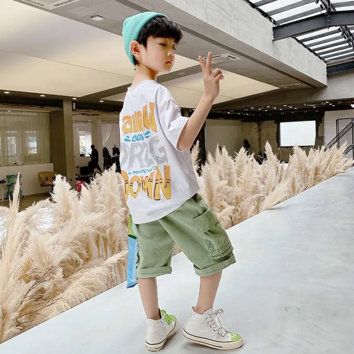 OVER Children's Fashion High Quality Korean T shirt for kids boys casual  clothes 3 to 4