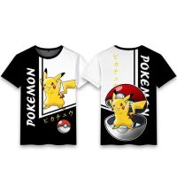 เสื้อยืดเด็กหญิงเด็กชาย Pokemon Pikachu เสื้อยืดแขนสั้นสำหรับเด็กพิมพ์3d เสื้อยืดเสื้อยืดลำลอง