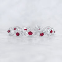 Ruby Diamond Bracelet สร้อยข้อมือเพชรทับทิม ทับทิมแท้สีแดง(เลือดนกพิราบ) เนื้อสะอาดมาก ประดับเพชรแท้น้ำ96-97 ตัวเรือนเป็นทองขาว18k