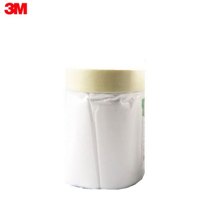 3M 7021A 550MMx25M 900MMx25M  พลาสติกปิดพ่นสี ชนิดมีเทปกาวในตัว Pre-taped Masking Film Tape