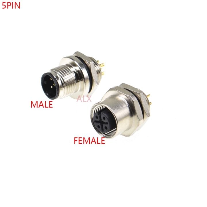 m12-waterproof-sensor-connector-male-amp-female-socket-4-5-8-pin-panel-back-mount-wire-cable-connector-screw-threaded-coupling