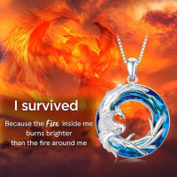 【cw】 Brocade Cross-Border New European and American Fashion Cool Fire of Life Bath Fire Rebirth Phoenix Pendant Necklace ！