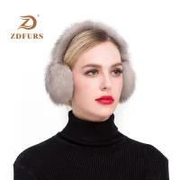 ZDFURS * แฟชั่น Real Mink Fur Earmuffs ผู้หญิงสบาย Earmuffs หูอุ่นสำหรับสาวฤดูหนาว Mink หู Protector