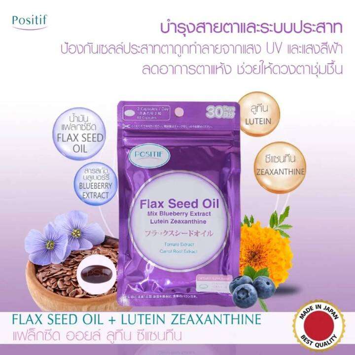 POSITIF Flax Seed Oil 30 Tablet โพสิทีฟ แฟลกซ์ซีดส ออยล์ 30เม็ด ผสมสาร