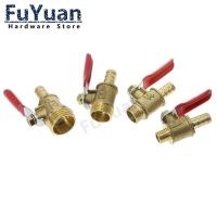 Brass 6/8/10/12mm Red Lever Handle Ball Valve Hose Barb 1/4" 3/8" 1/2" BSP Male Thread Connector Pipe Fitting Coupler Adapter Plumbing Valves