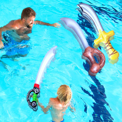 YULEFISH RS อัพเกรดใหม่ดาบแบบเป่าได้1ชิ้นของเล่นสำหรับเด็กสนุกกลางแจ้งสำหรับเด็กสระว่ายน้ำของเล่นน้ำเล่นโจรสลัด Cutlass Aug