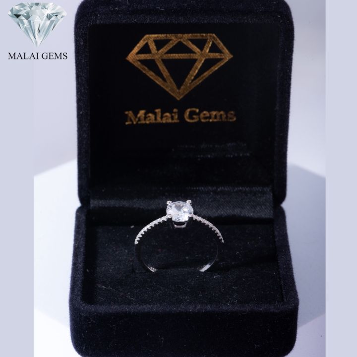 malai-gems-แหวนเพชร-เงินแท้-925-เคลือบทองคำขาว-ประดับเพชรสวิส-cz-รุ่น-221-r17239-a-แถมกล่อง-แหวนเงินแท้-แหวนเงิน-แหวน