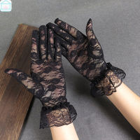 ถุงมือสั้น Jacquard ถุงมือลูกไม้สำหรับผู้หญิงสำหรับปาร์ตี้ฮาโลวีนเต้นรำปาร์ตี้งานแต่งงานชุดราตรี