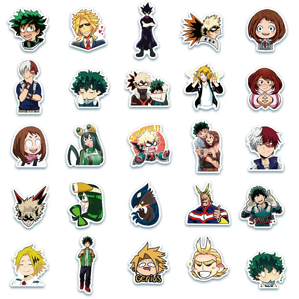 50pcs pack my hero academia anime stickers for motorcycle skateboard laptop luggage car fridge diy vinyl sticker lazada ph