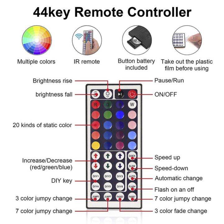 yingke-เครื่องควบคุมแถบไฟ-led-44key-ขนาดเล็กควบคุมระยะไกล-rgb-12v-6a-สำหรับ-rgb-ไฟแถบไฟ-led-3528smd-5050smd