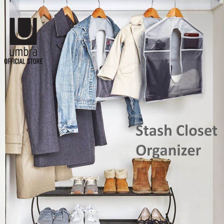 UMBRA® Stash Over The Rod Hanging Organizer, Set Of 2 Lazada