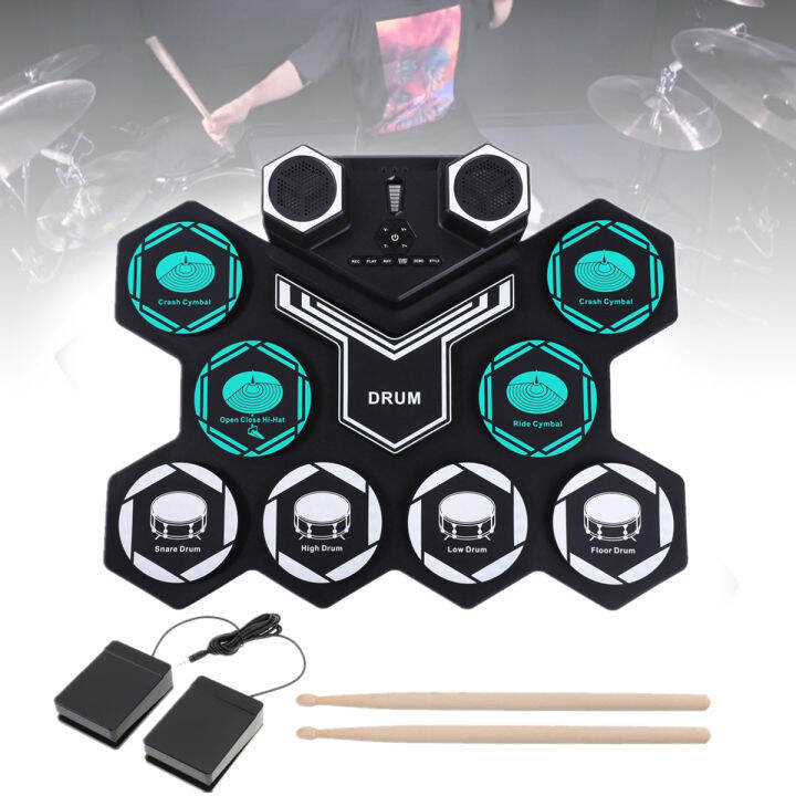 Electronic Drum 8 Silicon Pads Drum Roll Up Electronic Drum with Builtin Speakers Lazada PH