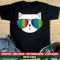 ข้อเสนอพิเศษ Lastest Most Fashion Anime Cute Tshirt Cat Sungles Gay Glitter Rainbow PartyFunny Mens Tee Good Sale Tops for Birthday/Christmas 0PBBS-5XL