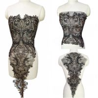 [hot] Sequined French Fabric Embroideried Sew on Prom Patches Tailored Bodice Custom Wedding Gowns