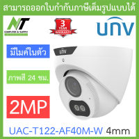 UNIVIEW กล้องวงจรปิด 2MP ภาพสี24ชม. มีไมค์ในตัว รุ่น UAC-T122-AF40M-W เลนส์ 4mm BY N.T Computer