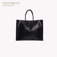 COCCINELLE MYRTHA CROCO SHINY SOFT Handbag 180101 NOIR กระเป๋าถือผู้หญิง