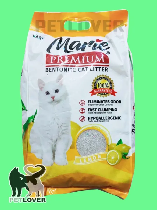 MARIE Premium Cat Litter Sand 10L OR 8 Kg (LEMON SCENT) Lazada PH