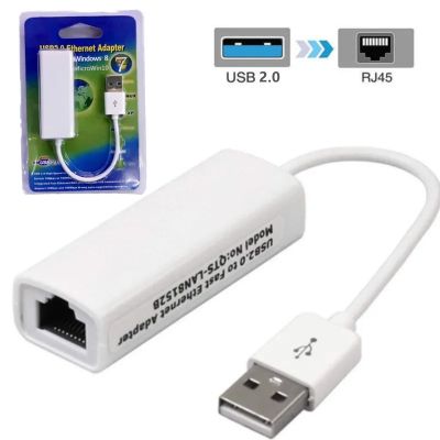 USB อะแดปเตอร์อีเทอร์เน็ต10/100Mbps การ์ดเน็ตเวิร์ก USB เพื่อ Rj45ตัวต่อสายแลนสำหรับแล็ปท็อปพีซี Macbook Windows สายต่ออินเทอร์เน็ตแบบมีสาย