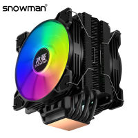 SNOWMAN CPU Cooler 6ท่อความร้อน ARGB 120มม. 4Pin PWM พัดลมระบายความร้อน CPU ที่เงียบสงบ In LGA 1700 1150 2011 X79 X99 AMD AM4 AM5 PC พัดลม