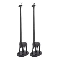 2X Cast Iron Giraffe Holder Paper Free Stand Bathroom/Parlor Storage Giraffe