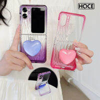 HOCE Fashion เคสเคสโทรศัพท์ยึดน้ำกระเพื่อมเงารูปหัวใจสำหรับออปโป้ไฟนด์ N2พลิกได้5G ฝาครอบกันกระแทก