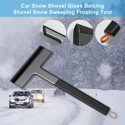 Snow Shovel Glass Deicing Shovel Snow Sweeping And Frosting Shovel พลั่วแบบพกพาและน่ารักพร้อมที่จับกันลื่นสำหรับถนนรถแล่น