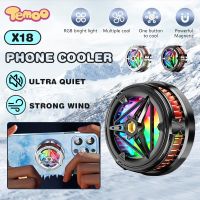 Temoo X18โทรศัพท์มือถือ Cooler สำหรับโทรศัพท์มือถือแม่เหล็กดูดหม้อน้ำ Silent Semiconductor RGB Light เกมระบายความร้อนพัดลมระบายความร้อน Fast Charging Silent Semiconductor Cooler พัดลมระบายความร้อนสำหรับ iPhone Huawei Samsung Vivo