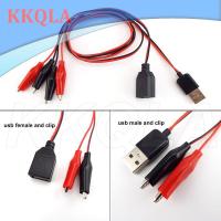 QKKQLA USB Alligator Clips Crocodile Wire Male female to USB Tester Detector DC Voltage Ammeter Capacity Power Meter Monitor