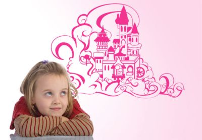 [COD] princess dream castle Wall Stickers Kids Rooms Mural Removable Vinyl Wallpapers Design LA152