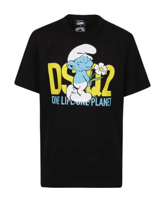 เสื้อยืดคอกลมลำลองของผู้ชาย Dsquared2แบรนด์อินเทรนด์ S78GD ตัวแทนแหล่งช้อปปิ้งของแท้