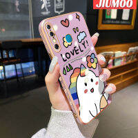 เคส JIUMOO สำหรับ Infinix Hot 8 Pro เคส X650C X650การ์ตูนหมีน่ารักใบหน้าเคสมือถือดีไซน์ใหม่ขอบสี่เหลี่ยมเคสบางลวดลายชุบเคสฝาปิดเลนส์เต็มรูปแบบกล้องปกป้องนุ่มกันกระแทก