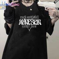 ขนาดใหญ่เสื้อ T กราฟิก Maneskin O-Neck Street แฟชั่นผู้หญิงความงามฤดูร้อน Haikyuu Streetwear Hip Hop ลำลองดนตรีเสื้อ