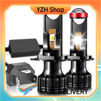 YZH Shop เลนส์หลอดไฟ H4 LED 2ชิ้น9-50โวลต์5050-55นาทีโปรเจคเตอร์เลนส์ซูเปอร์ไบรท์ Hi/Lo ชุดแปลงไฟนำทางติดศีรษะ