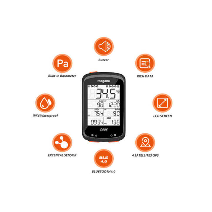 [Free ship]Magene C406 Computer GPS Bike Computer ANT Bluetooth IPX6
