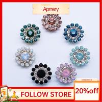 APRRERY 10PCS 14mm ตัดเย็บเสื้อผ้า เครื่องประดับหมวก ก้นเหล็ก รูปดอกไม้ หินแก้วคริสตัล ตกแต่งเสื้อผ้า พลอยเทียม ปุ่ม