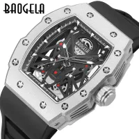 304 stainless steel mechanical wind barrel BAOGELA watch big dial hollow-out waterproof sports watch silica gel male table --238811Hot selling mens watches❇℗☄