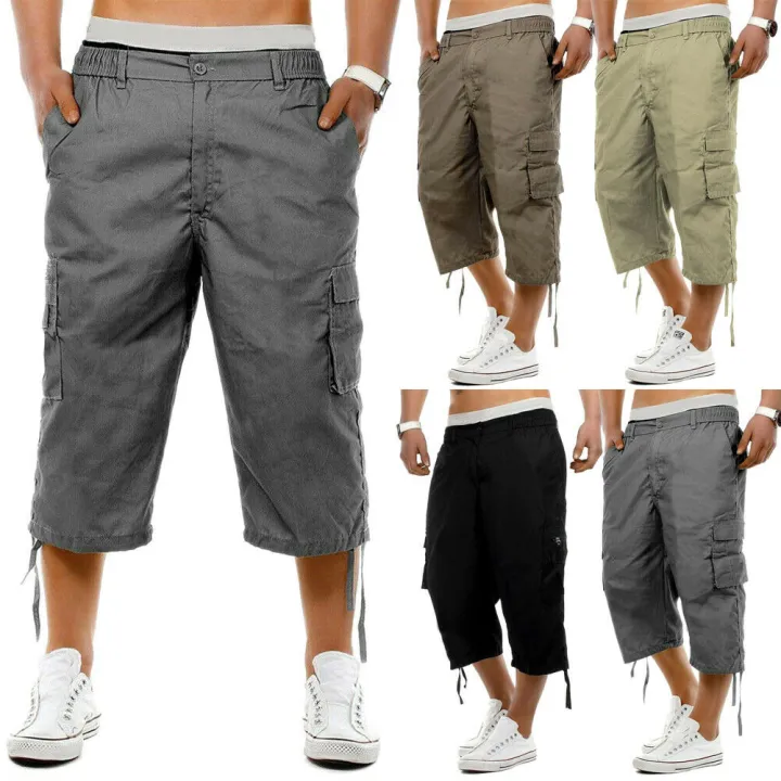 3 quarter cargo pants mens