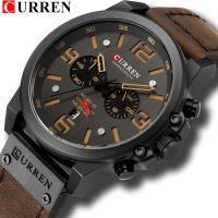 CURREN Mens Watches Top Luxury nd Waterproof Sport Wrist Watch Chronograph Quartz Military Genuine Leather Relogio Masculino