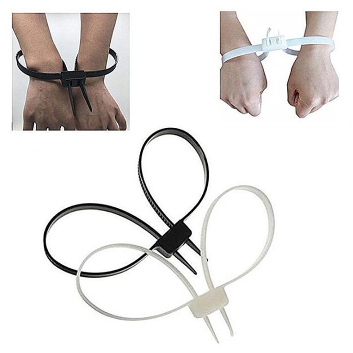 1pc-plastic-police-handcuffs-double-flex-cuff-handcuffs-zip-tie-nylon-cable-ties