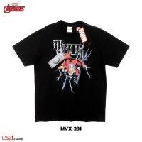 ลิขสิทธิ์แท้จาก Marvel เสื้อยืด Thor Avenger แขนสั้นผู้ชาย สีดำ Official licences mvx-231