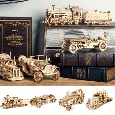 Cutting DIY Car Toys 3D Wooden Puzzle Toy Assembly Model Wood Craft Kits Desk Decoration for Children Kids