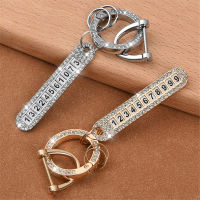 1 PC โทรศัพท์หมายเลข: พวงกุญแจ Rhinestone Anti-Lost โลหะ Key CHAIN ผู้หญิงผู้ชาย BUCKLE ผู้ถือพวงกุญแจรถเครื่องประดับของ...-Youerd