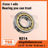 N314 ตลับลูกปืนเม็ดทรงกระบอก (Cylindrical Roller Bearings) N 314