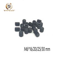 【cw】 20PC M6x16/20/25/30 mm DIN913 Carbon Metric Thread Grub Screws Flat Hexagon Socket Set Screw Headless ！