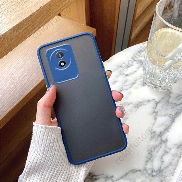 เคสโทรศัพท์ซิลิโคนสำหรับ-vivo-y02-4g-y-02-vivoy02-2022ผิวด้านโปร่งใสหรูหราเคส-pc-แบบแข็งชั้นกันกระแทกโทรศัพท์ฝาหลังป้องกันเลนส์กล้อง