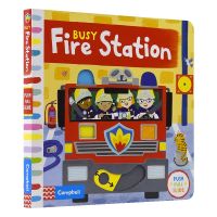 Busy Fire Station Office Book of busy fire station operable paperboard Book enlightenment English picture book for 0-3 year old children English original imported childrens book