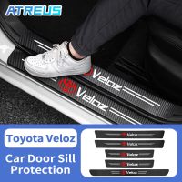 Toyota Veloz อุปกรณ์ป้องกันสติ๊กเกอร์แปะประตูรถคาร์บอนไฟเบอร์สติกเกอร์แถบยาวธรณีประตูอัตโนมัติ