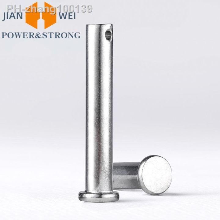 4pcs-cylindrical-pins-with-hole-m3-m4-m5-m6-m8-m10-m12-304-stainless-steel-pin-shaft-flat-head-positioning-pins-bolt-pins-dowel